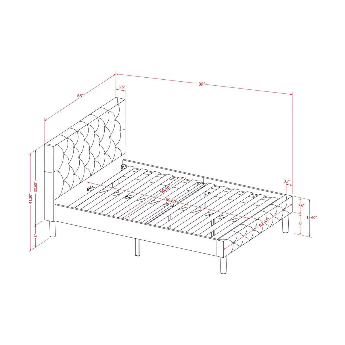 3 Pieces Wood Queen Bedroom Set I150373