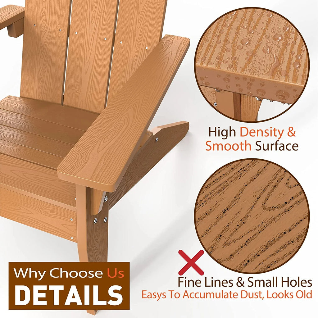 Black HIPS Adirondack Chair with Cup Holder, Set of 4 Z971127