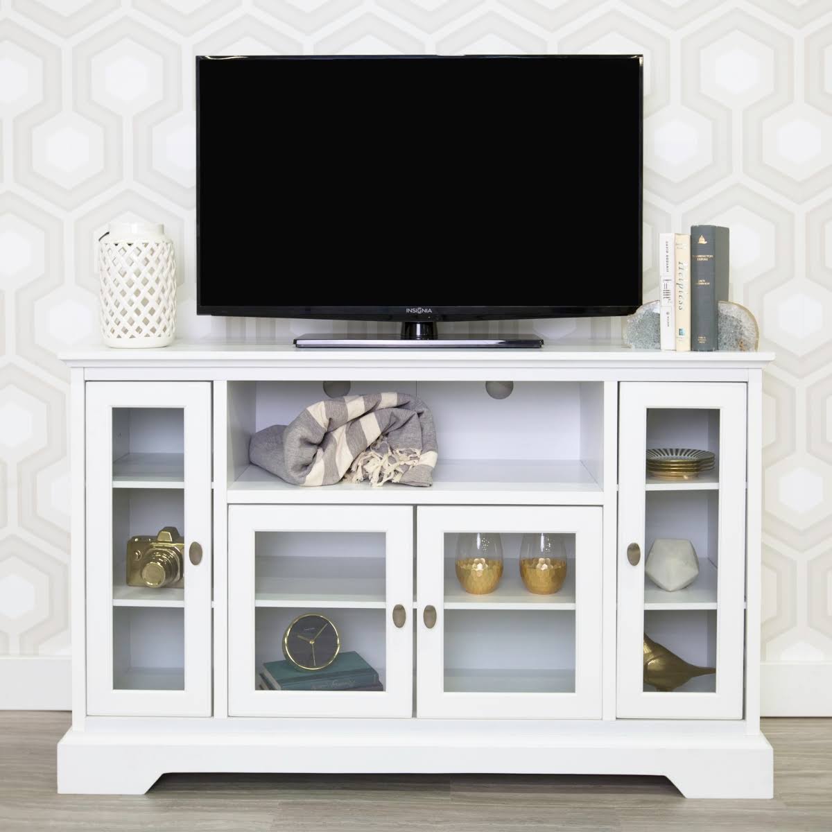 52x22 Wood TV Media Stand Storage Console I2353