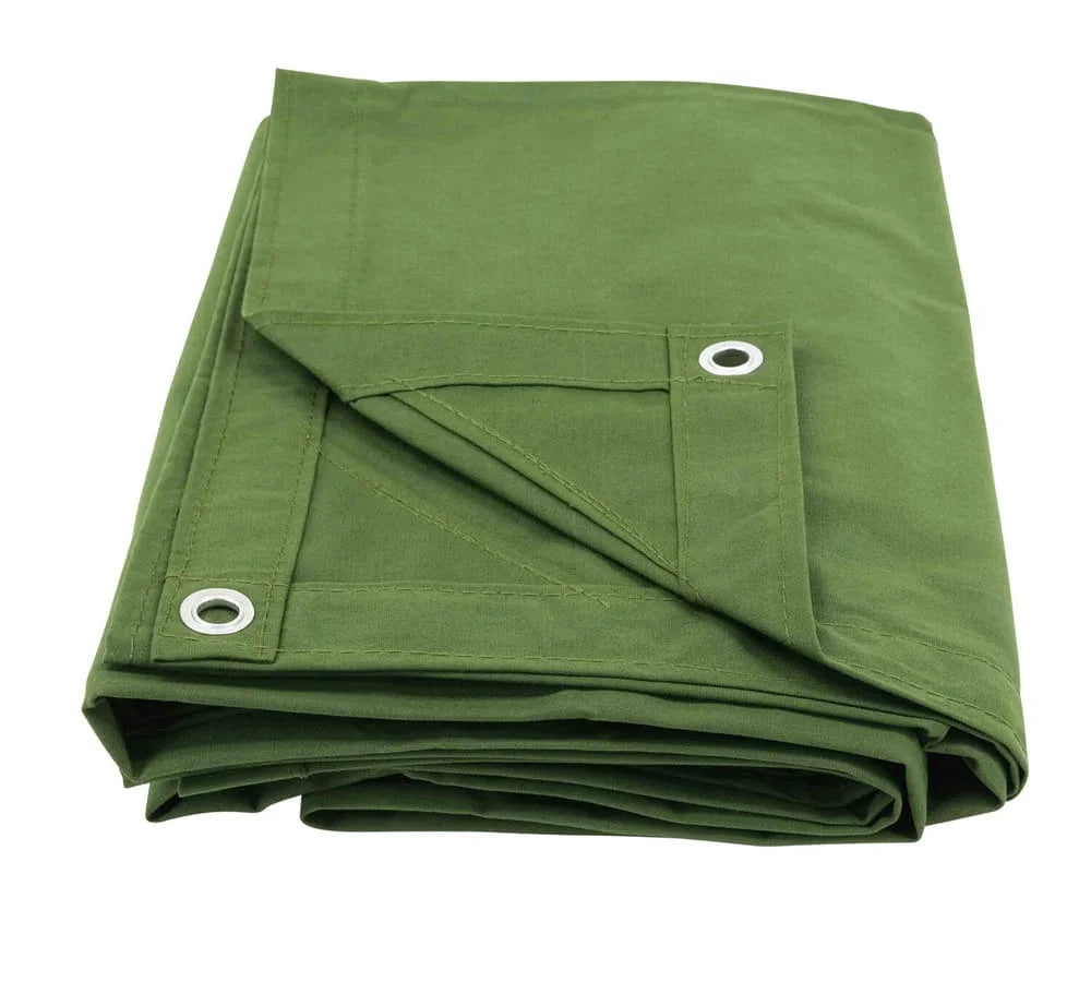 6' x 8' Green Canvas Tarp 12oz Water Resistant C400903