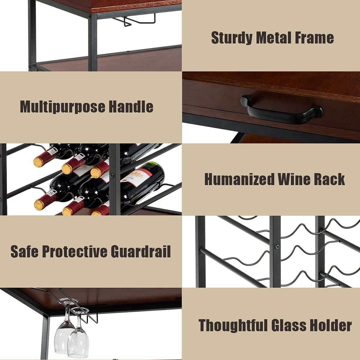 Rustic Brown Kitchen Island Cart G754019