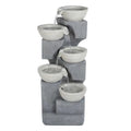 Gray Resin Cascading Outdoor Fountain with LED Lights N11386