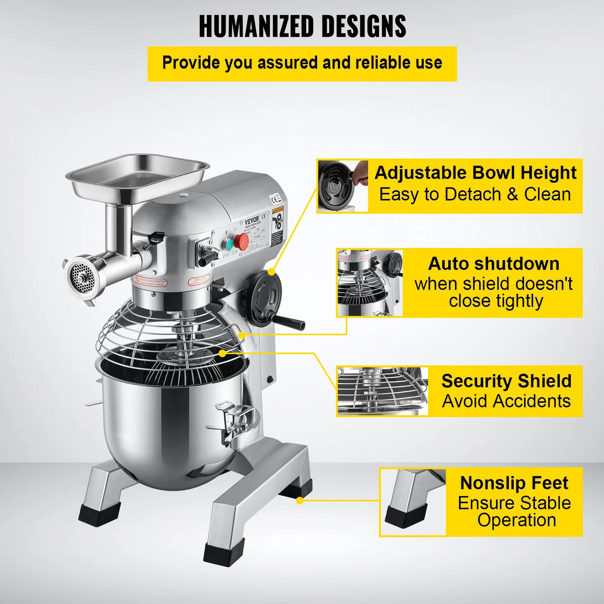 Commercial Electric Food Mixer 20Qt 3 Speeds J744