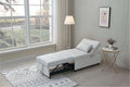 White Convertible Ottoman Sofa Bed L6145