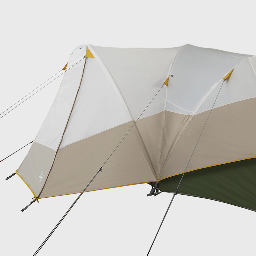 Beige/Green 8 Person Hybrid Dome Family Camping Tent A3739