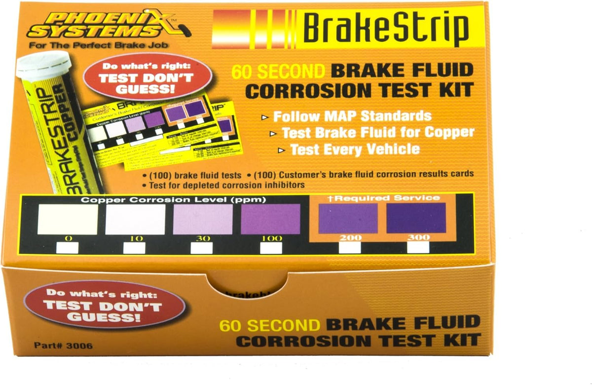Brake Fluid Test Strip Kit, 100 Test Strips and 100 Rating Cards, Pack of 2 Z478990