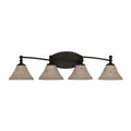 Four Light Bath Bar Dark Granite Finish with Frosted Crystal Glass L3369