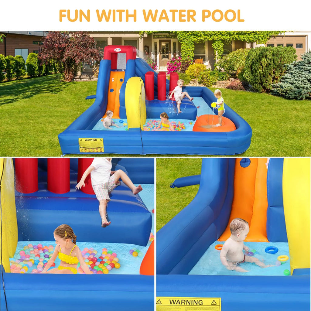 Inflatable Bounce House Castle with 2 Water Slide Pool I4278