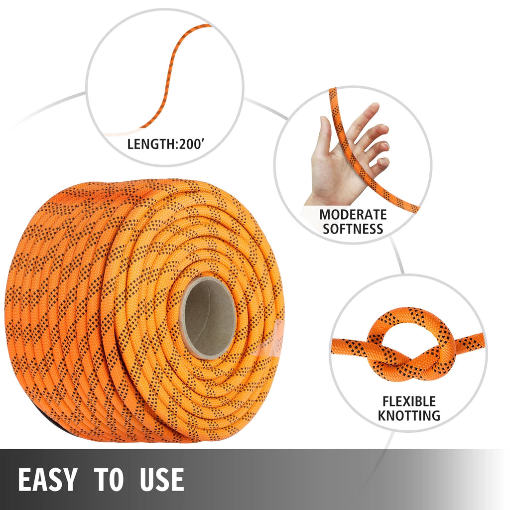 Double Braid Polyester Rope 7/16 inch × 200 feet Nylon Pulling Rope D677221