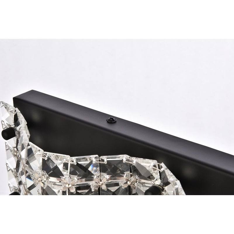 3 Light Bath Sconce with Clear Crystals Black Q77342