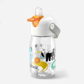 Kids Flip Straw Bottle 400ml Clear Safari F33089