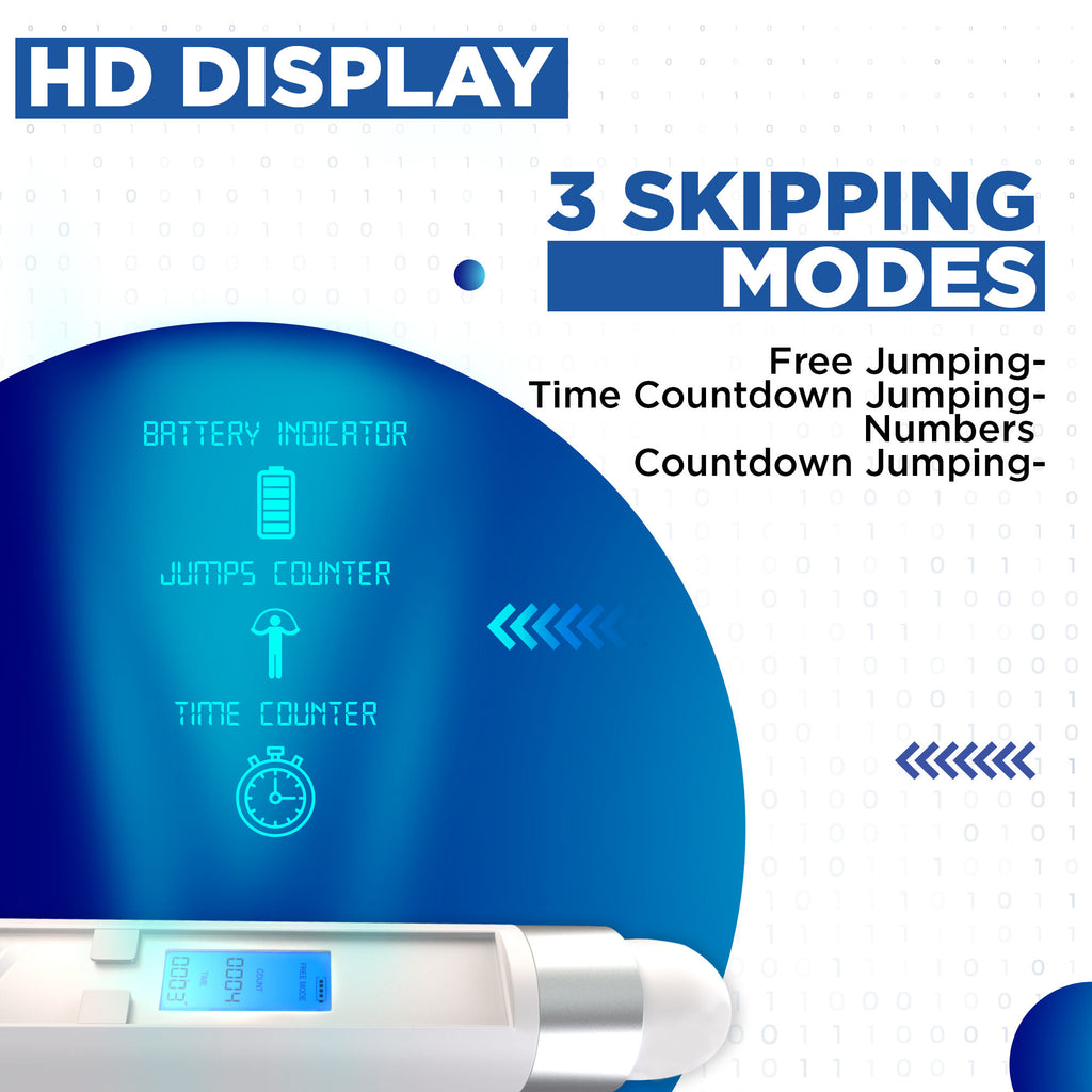 Smart Jumping Rope with HD Digital Counter, 10.3FT Adjustable Tangle Free PVC Coated Steel Cable Y42713