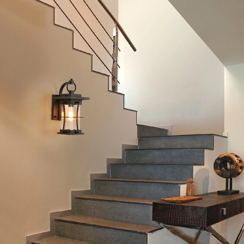 Waterproof Wall Sconce Light Fixture with Clear Glass Shade C94895