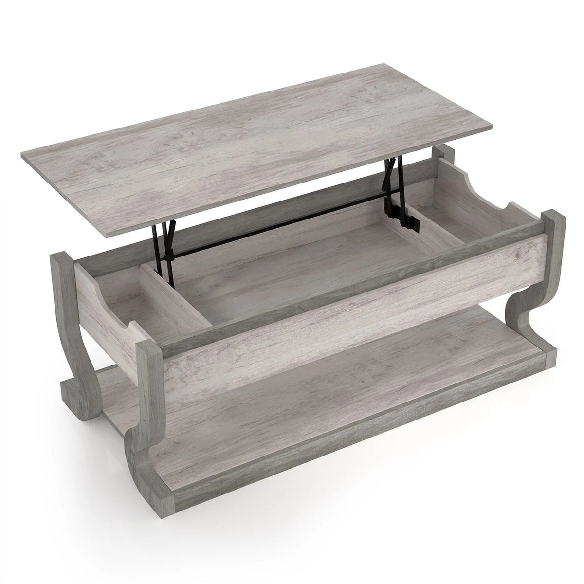Wood 2-Piece Coffee Table Set in Coastal White F686