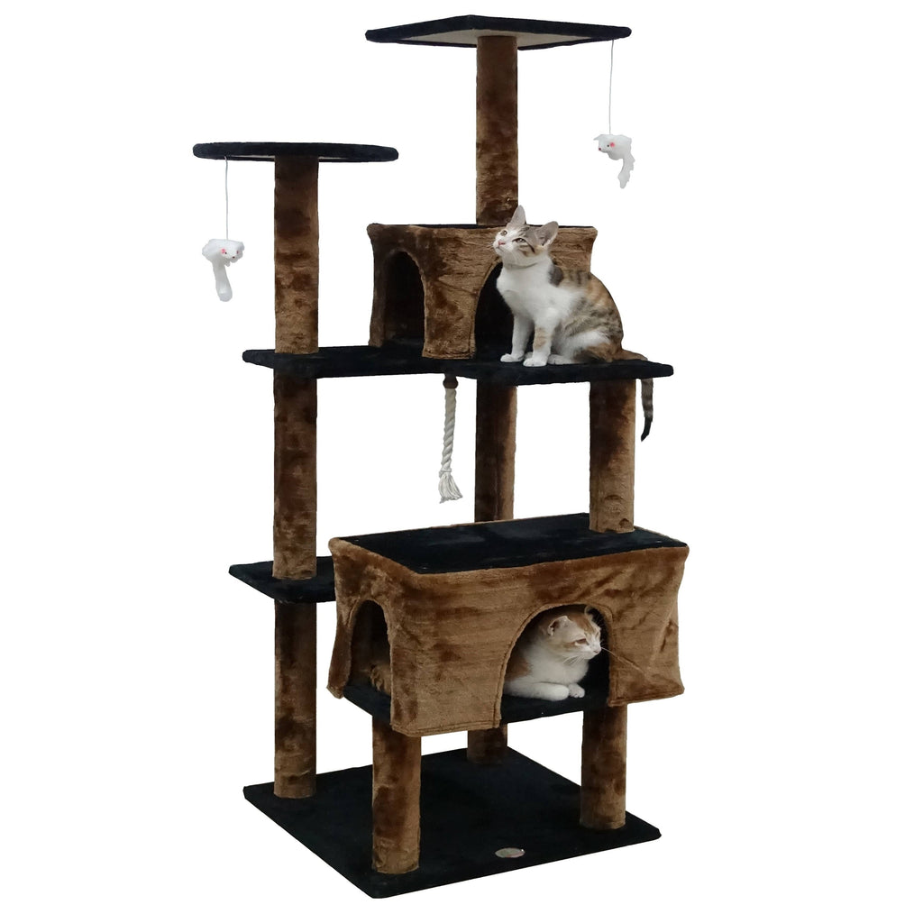 61-inch Cat Tree Beige Brown O57881