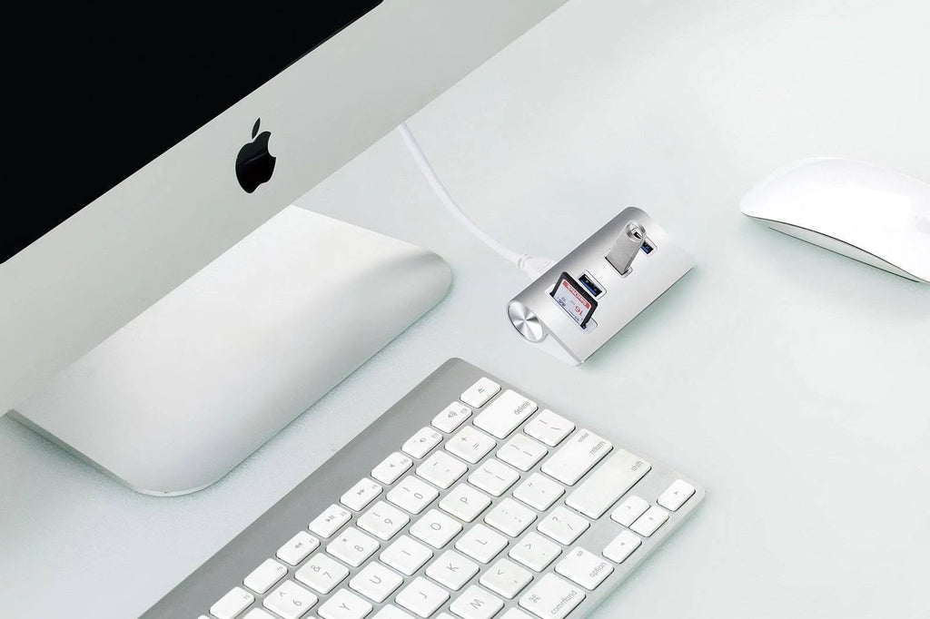 USB 3.0 3-Port Aluminum Hub with SD/TF Card Reader H18965
