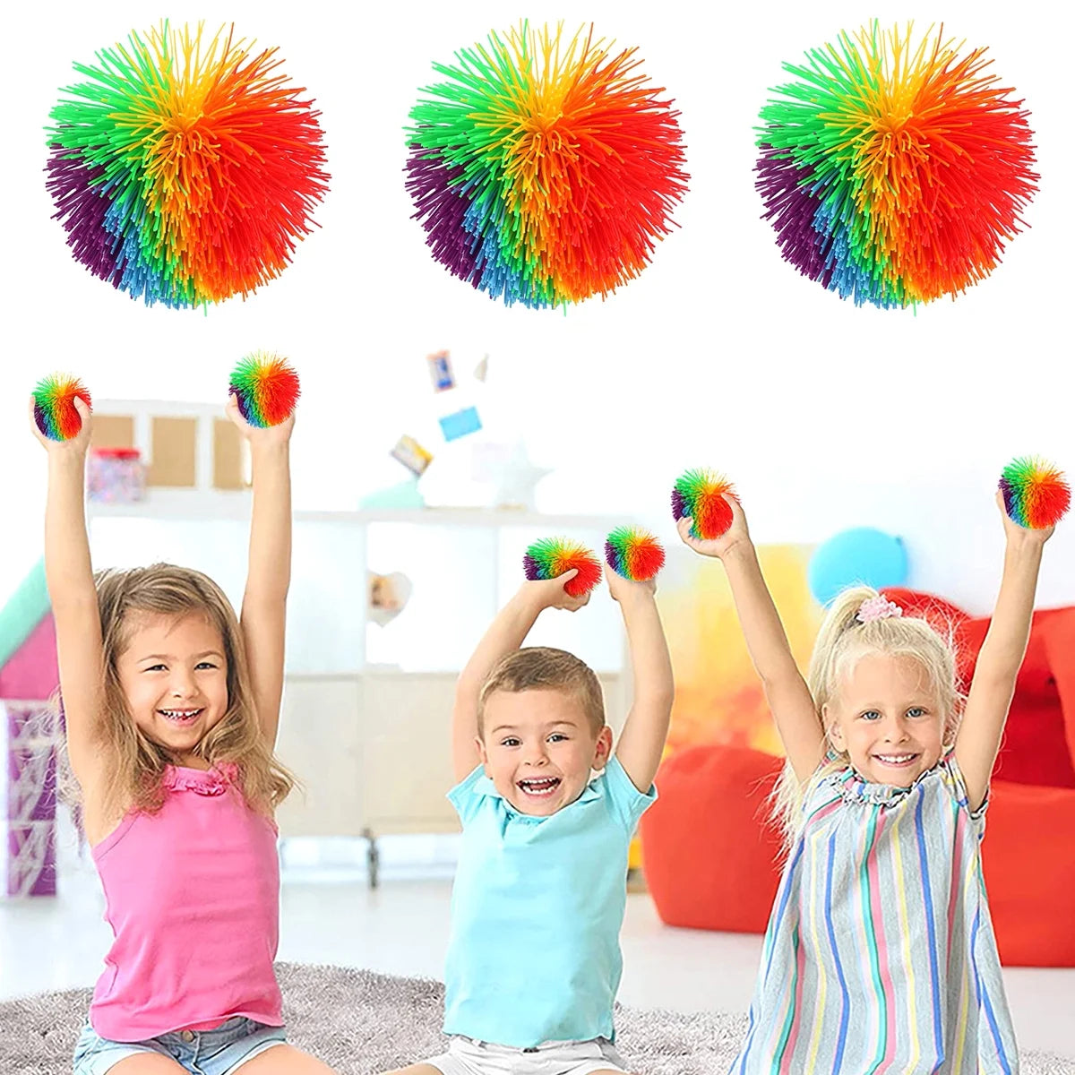 12pcs Silicone Sensory Stringy Balls R77633