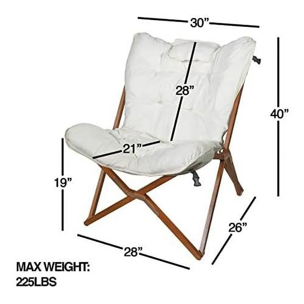 White Wood Folding Accent Chair K36199