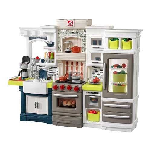 Kids Kitchen Playset with Lights and Sounds, 78 Piece Toy Accessories I69007