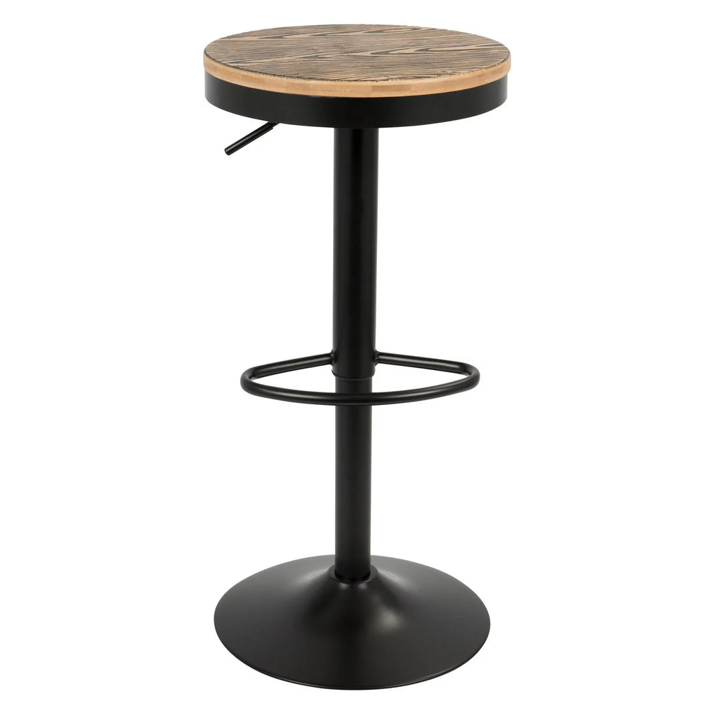 Adjustable Wood Bar Stool Set of 2 E697