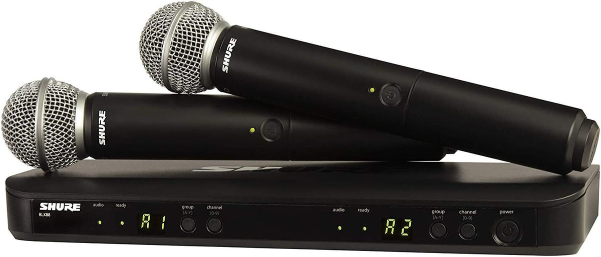 Dual Channel Wireless Microphone System with 2 Handheld Vocal Mics M68574