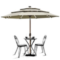 9ft 3 Tiers Patio Umbrella with 80 LED Lights H237