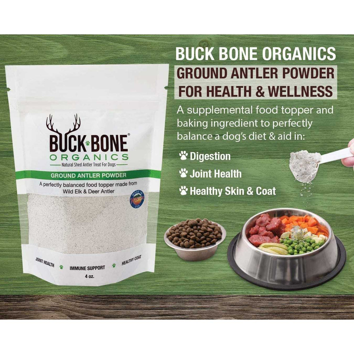 Ground Wild Elk and Deer Antler Powder for Dogs X3015
