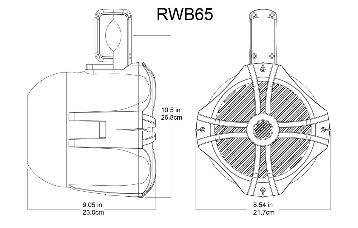 Black 6.5" 250w Marine Wakeboard Tower Speakers D893772