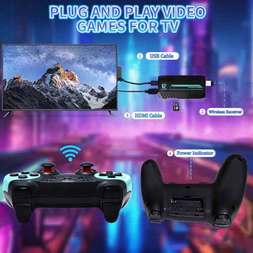 Retro Game Console Stick with 2.4G Wireless Controllers U895776