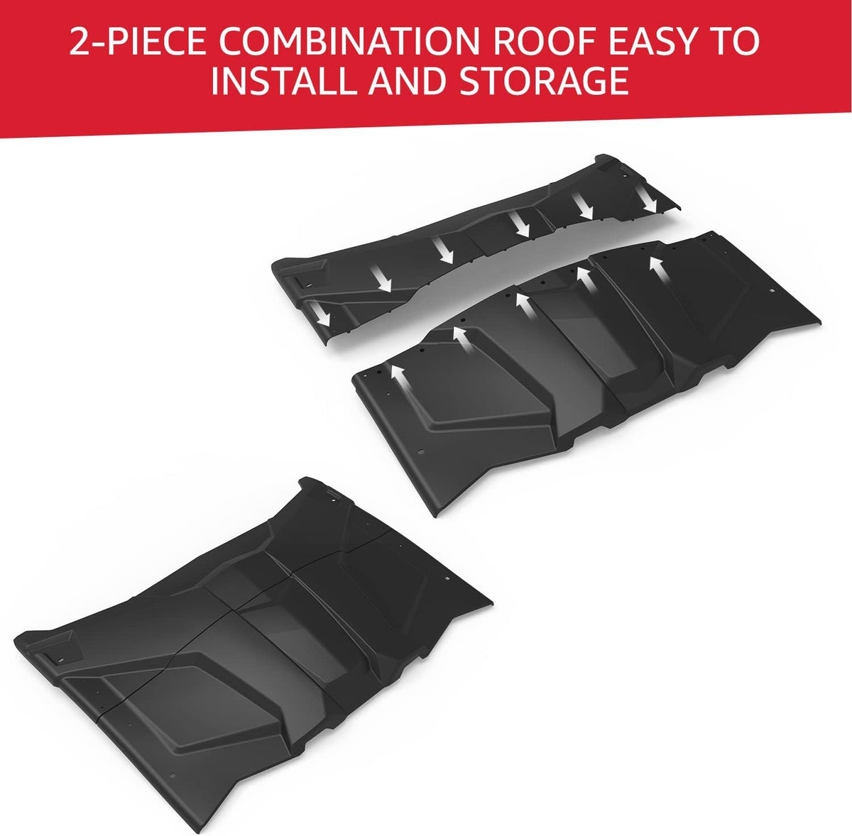 2-Piece Polyethylene Plastic Roof Compatible with 2017-2022 Can Am Maverick X3 E460