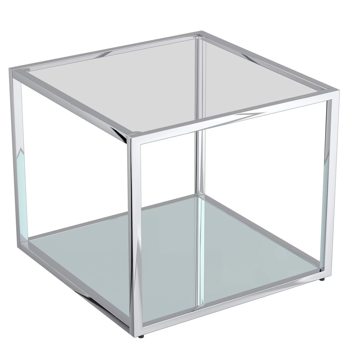 Metal and Glass Square Coffee Table A310