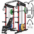 Multi-Function Power Cage with Dual Pulley Cable Crossover System H895609