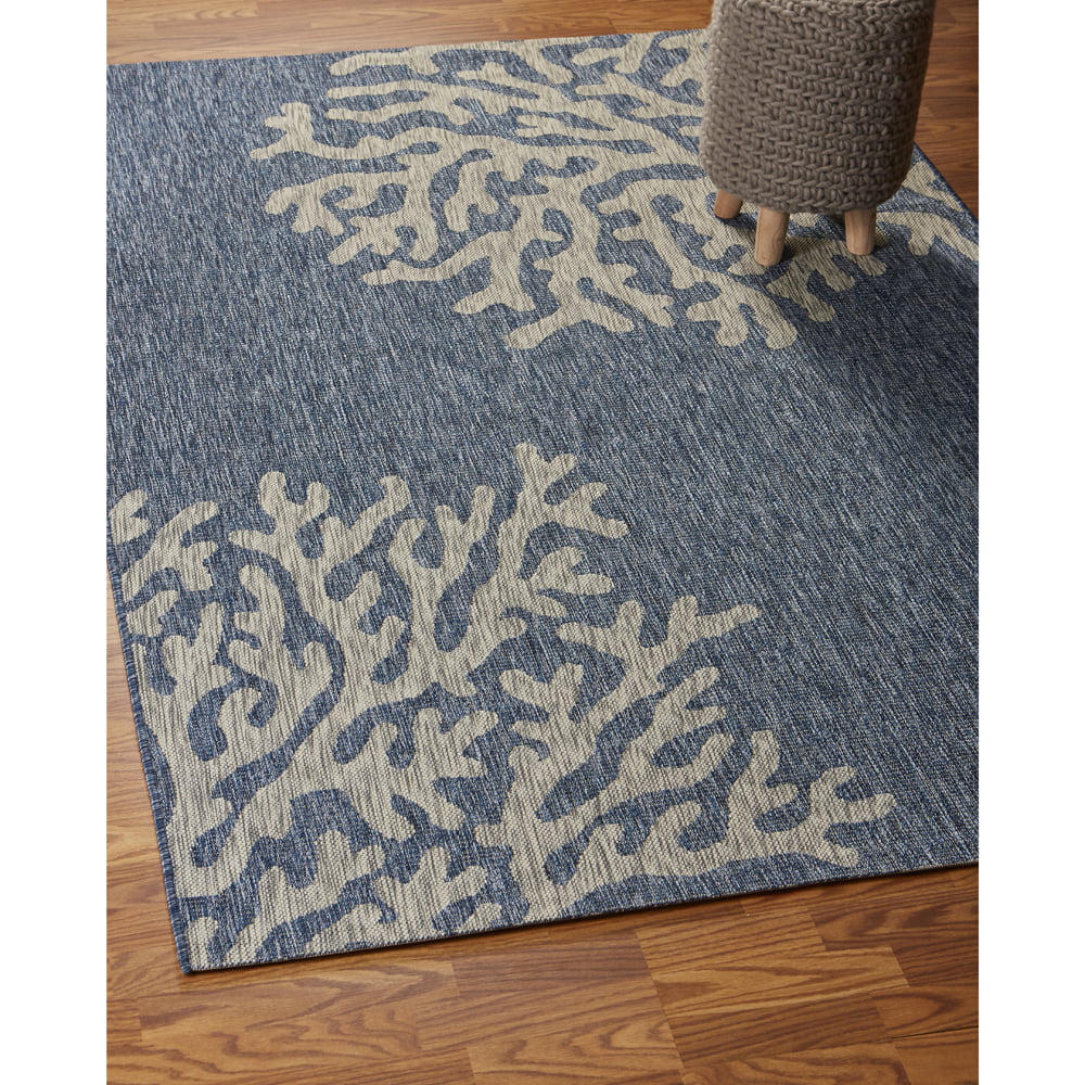 Blue/Gray 8' x 9' Outdoor Rug D45878