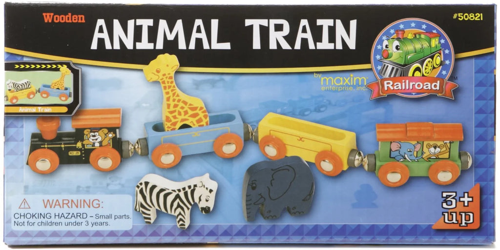 7 Piece Wooden Animal Train Set T283672
