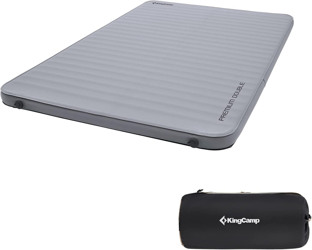 Queen Size Double Self Inflating Sleeping Pad with R Value 9.5, Grey P292283