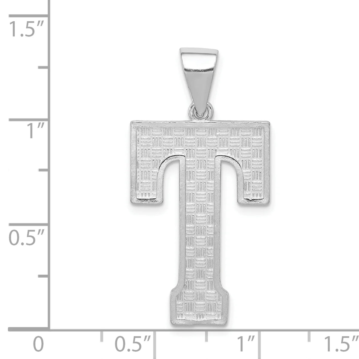 Sterling Silver Letter T Initial Charm Pendant with Cable Chain Necklace 20'' M312