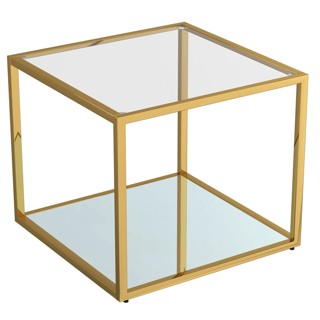 Metal and Glass Square Coffee Table A310
