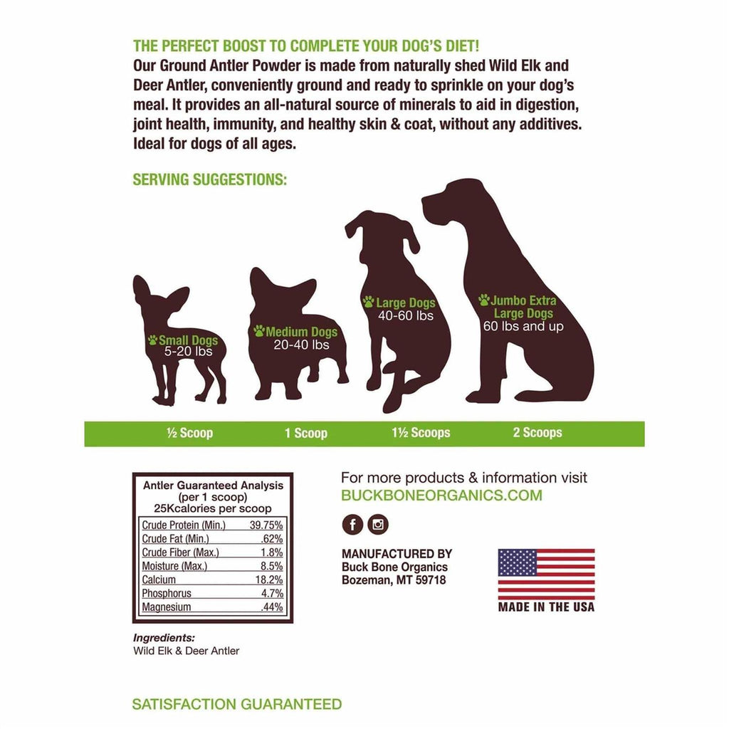 Ground Wild Elk and Deer Antler Powder for Dogs X3015