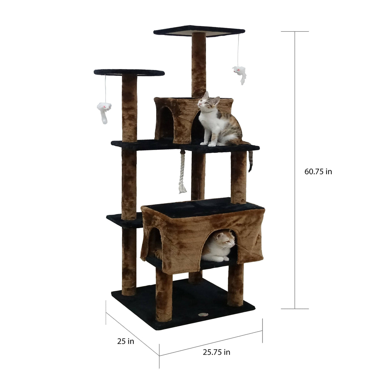 61-inch Cat Tree Beige Brown O57881
