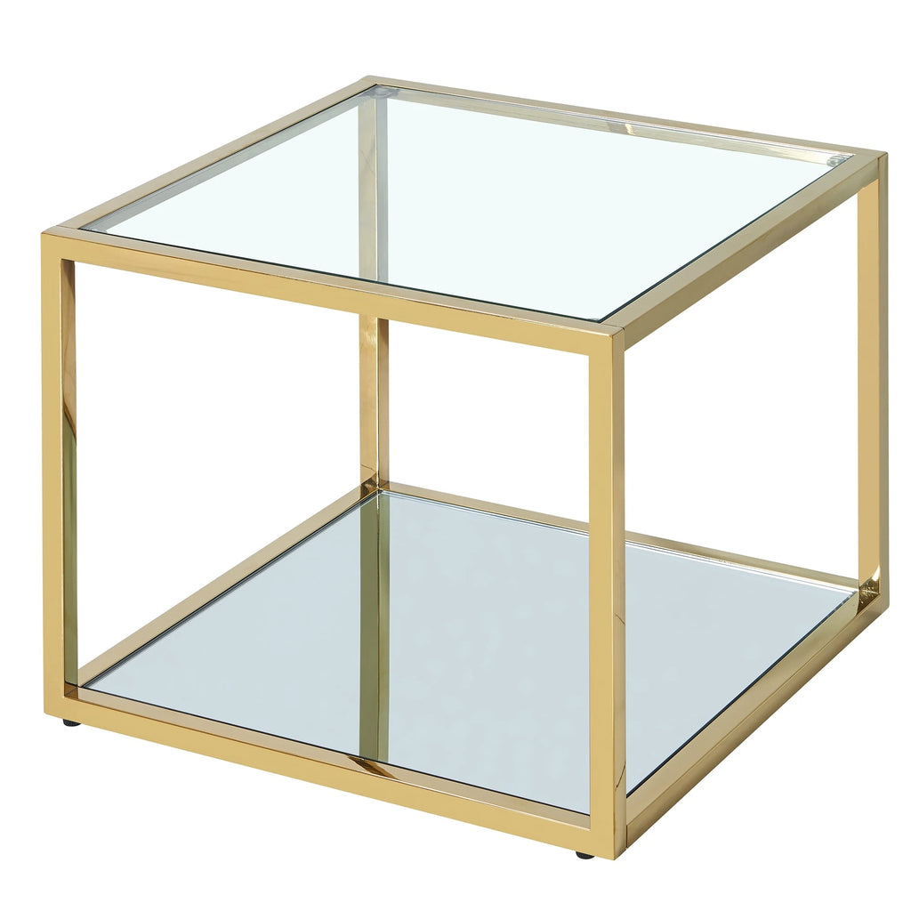 Metal and Glass Square Coffee Table A310