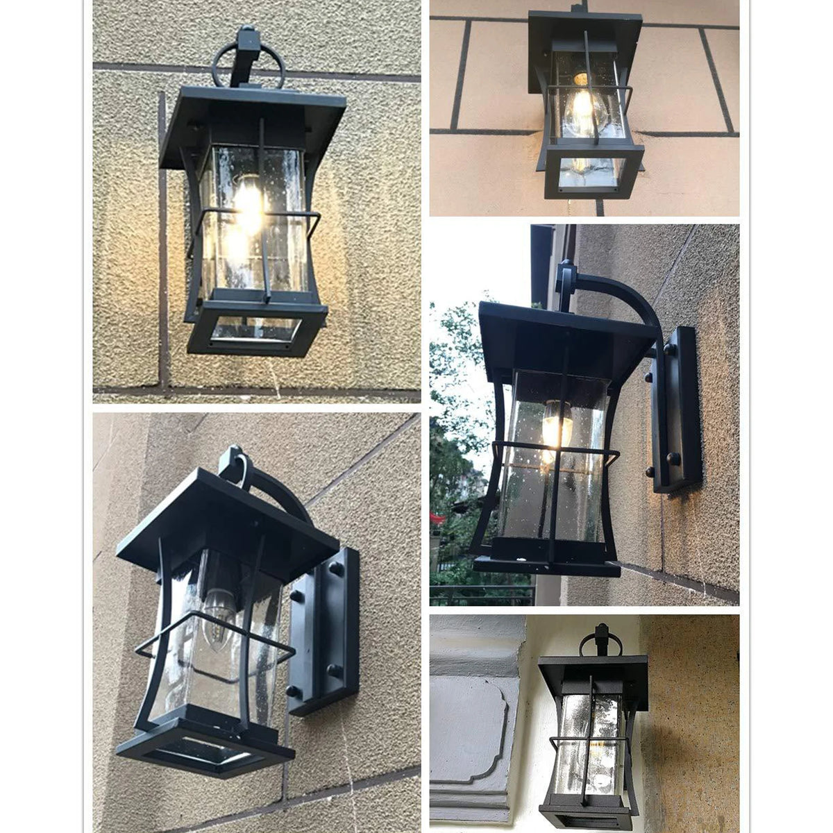 Waterproof Wall Sconce Light Fixture with Clear Glass Shade C94895