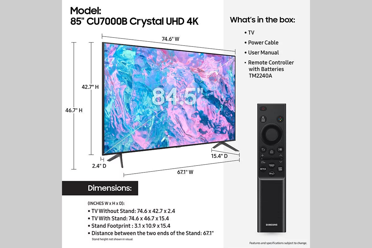 85 Class Crystal UHD 4K Smart Television U6677