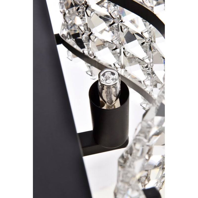 3 Light Bath Sconce with Clear Crystals Black Q77342