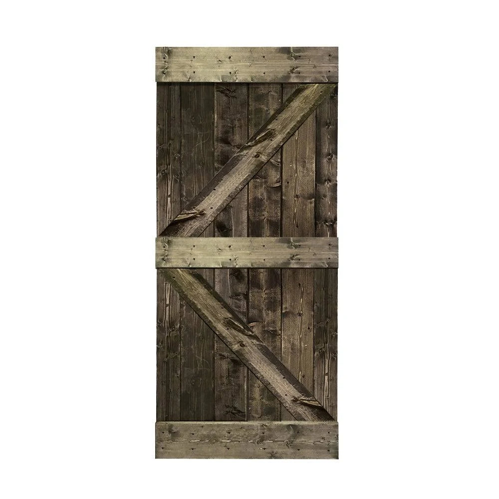 Stained Solid Pine Wood Interior Sliding Barn Door Z6420