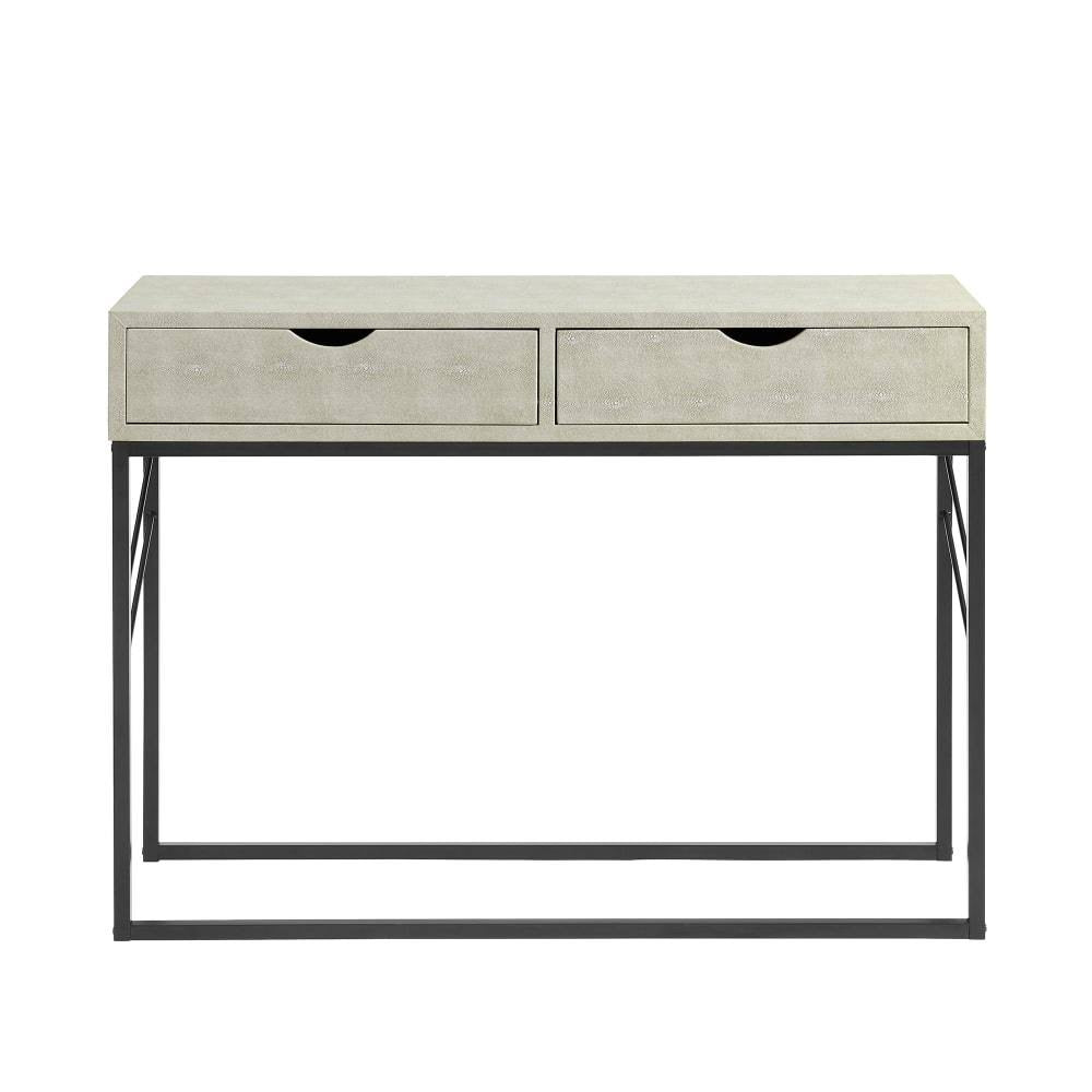 Grey 2-Drawer Faux Shagreen Entry Table P1234