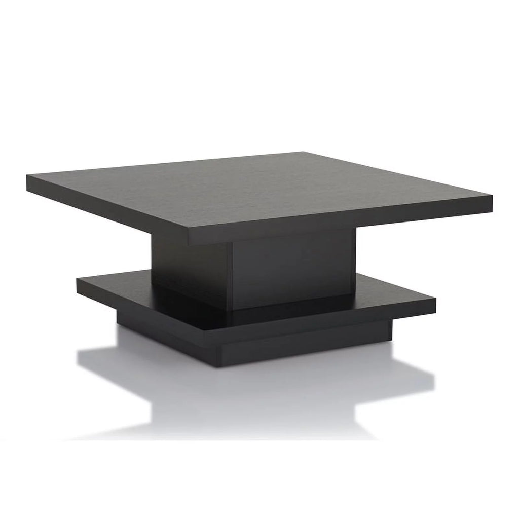 3-Piece Black Wood Coffee Table Set E329