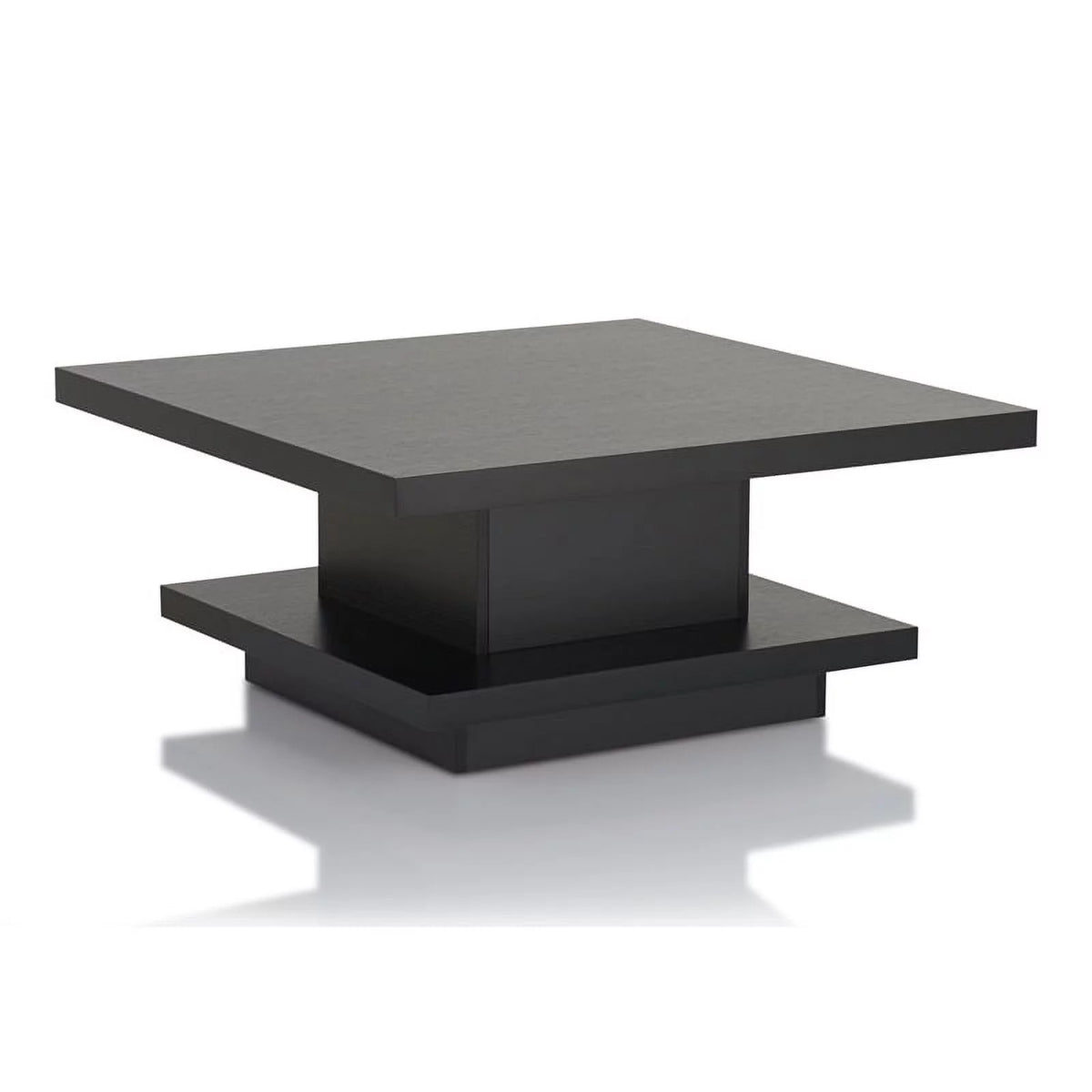 3-Piece Black Wood Coffee Table Set E329