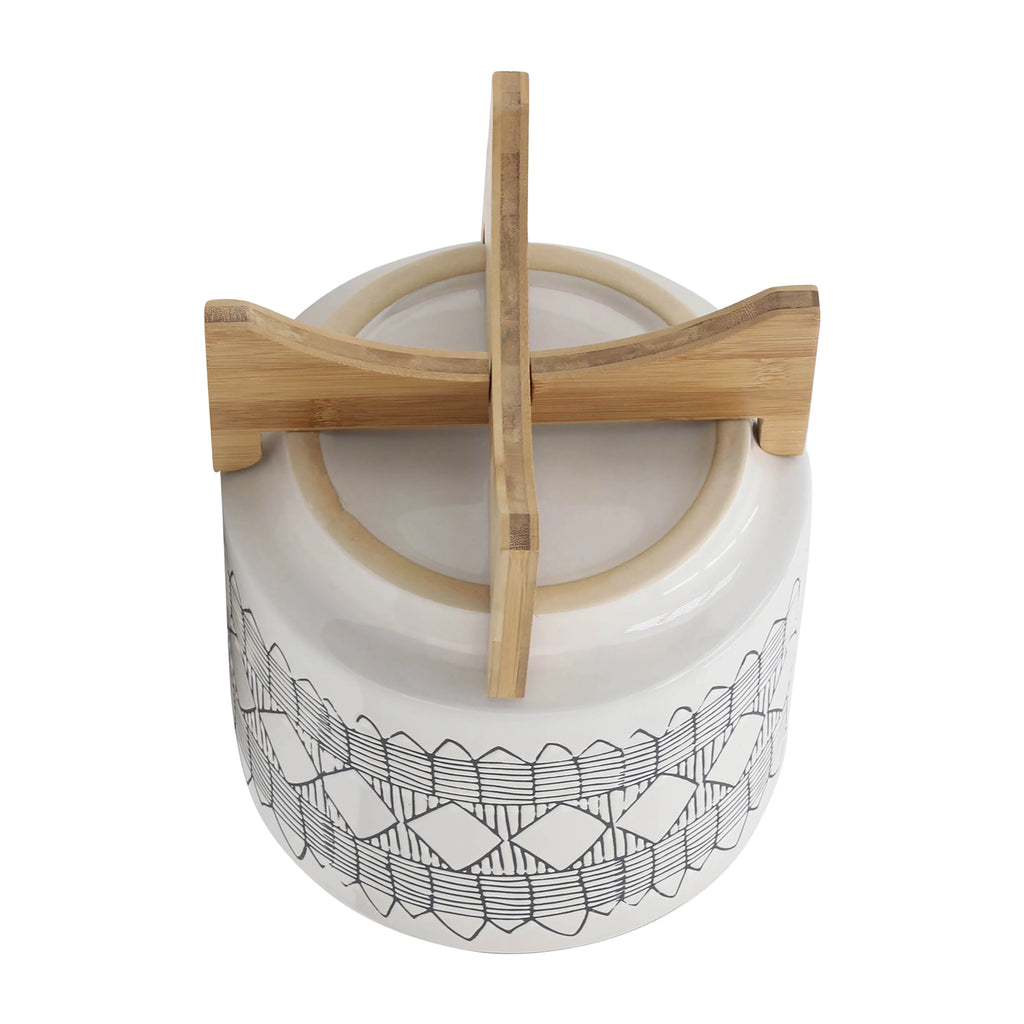 Ceramic Planter On Wooden Stand U733