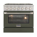 36 5.2 cu ft. Propane Gas Range Olive Green Y9636