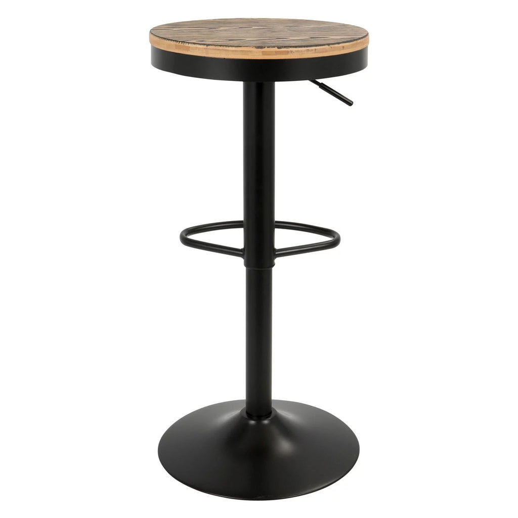 Adjustable Wood Bar Stool Set of 2 E697